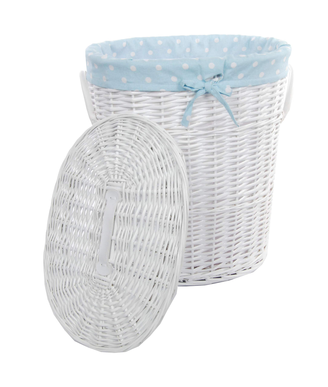 DVIer Wäschekorb, Weide weiss 46x34 H.55cm 23WOval-b