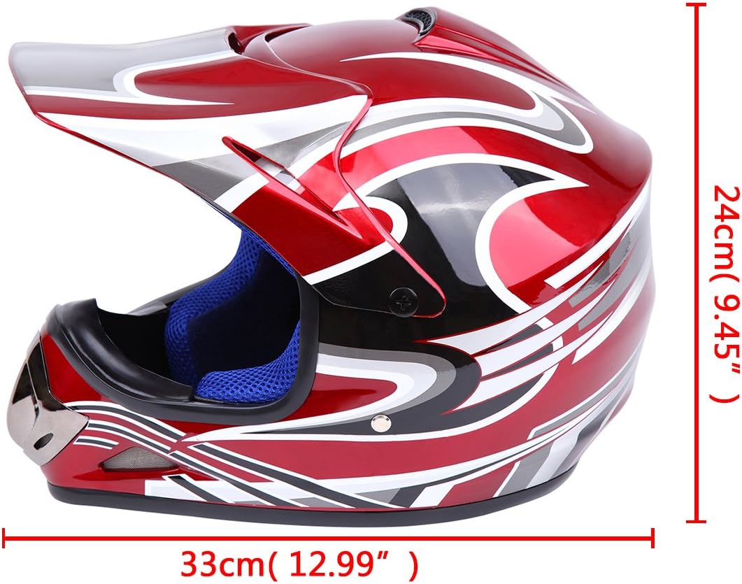 Samger DOT Jugend Kinder Off Road Helm Motocross Helm Dirt Bike ATV Motorradhelm Handschuhe+Brille L