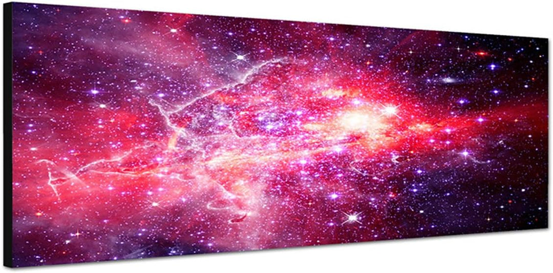 Paul Sinus Art Panoramabild auf Leinwand und Keilrahmen 150x50cm Weltraum Sterne Planeten Galaxie