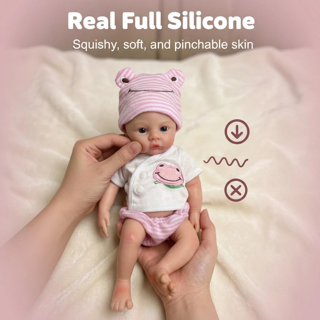 Zero pam Reborn Baby Vollsilikon Lebensecht 30CM Weiche Silikon Baby Mädchen, Babypuppen Wie Echt, R