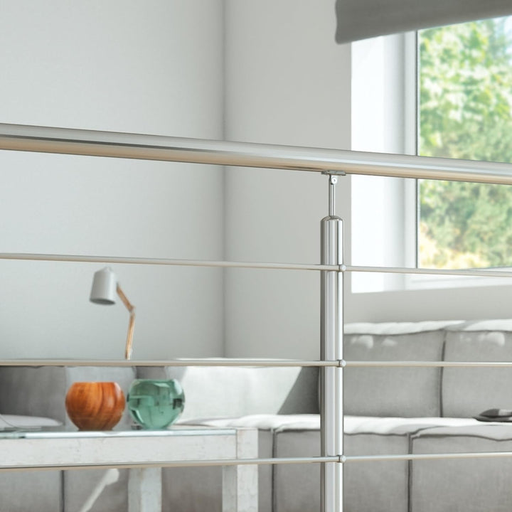 DOLLE Geländer Edelstahl Bodenmontage | Länge 1,5 m; Höhe 1 m | witterungsbeständig | für Treppe, Ba