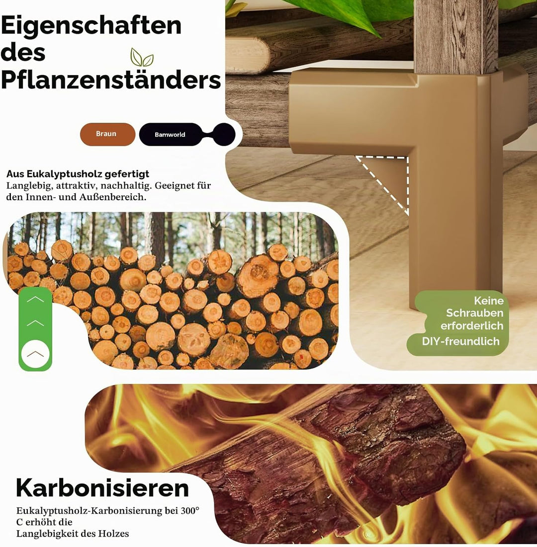 Bamworld Hoher Pflanzenständer Indoor Outdoor Ecke Grosses Regal Pflanzenregale Pflanzenhalter für W
