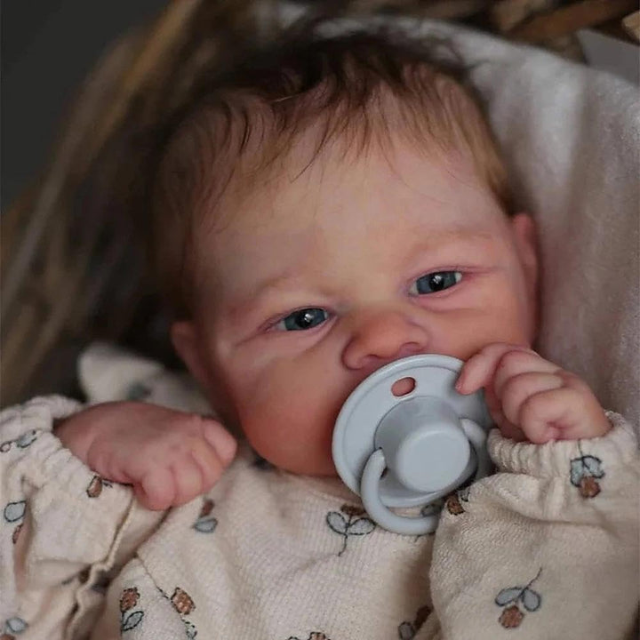 Zero pam Reborn Baby Vollsilikon Lebensecht Mädchen Augen Offen-43CM Anatomisch Korrekt Babypuppen W