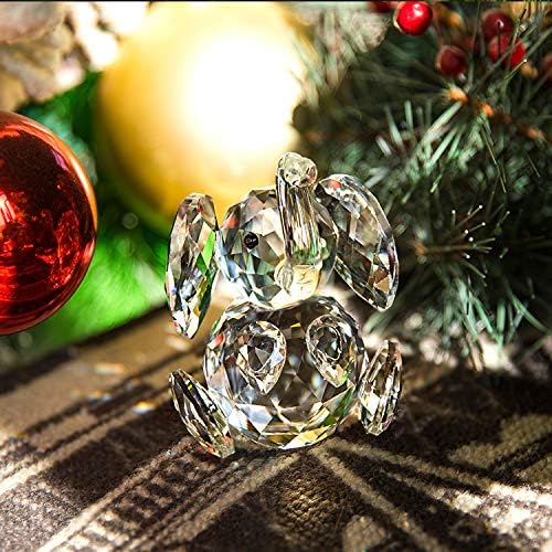 H&D Niedliche Elefanten-Figur, aus geschliffenem Glas, Ornament, Tier-Sammelstück Transparent, Trans