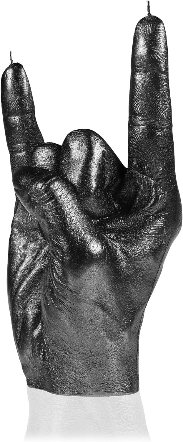 Candellana Hand RCK Kerze - Hand Figur - Coole Deko - Gothic Deko - Grunge Deko Kerze - Heavy Metal