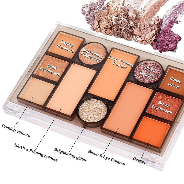 Professionelles All-in-One-Make-up-Set, Fenshine Kosmetik-Make-up-Starter-Set mit Aufbewahrungstasch