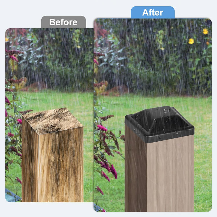 16 Stück Pfostenkappen 9x9 cm, Abdeckkappen für Pfosten, Zaunpfosten Kappen, Kunststoff Pfostenkappe