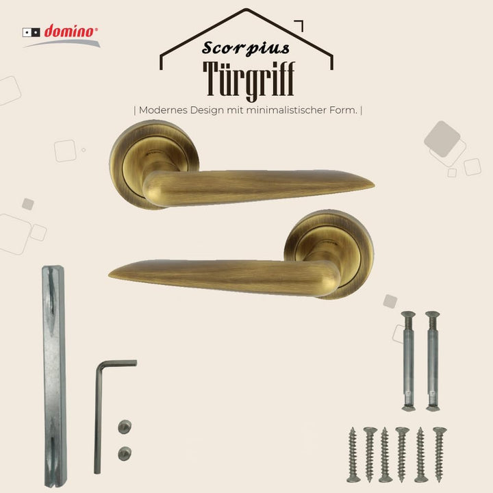 domino Türgriff Drückergarnitur | Türklinke für Zimmertür, Bürotür, Kellertür & Innentür | Türbeschl