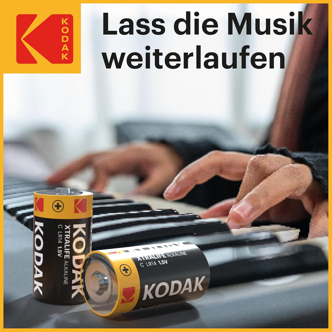 Kodak | Typ C Batterien | C Zellen LR14 Batterie | 12 Stück | Alkalibatterie | 1,5 V