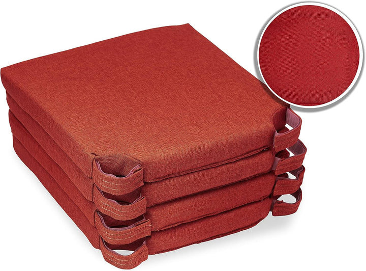 sunnypillow 4er Set Stuhlkissen mit Klettverschluss Polsterauflage Auflage für Stühle - Indoor/Outdo