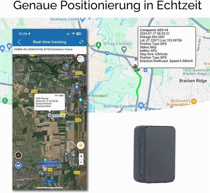 Winnes Mini GPS Tracker 4G mit SIM-Karte APP/Web-Echtzeitpositionierung GPS Tracker Kinder Unterstüt