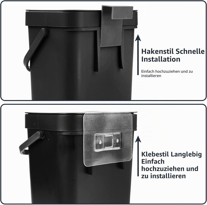 Spesh Biomülleimer Küche 2er-Set(5L+3L) Kunststoff Komposteimer Geruchsdicht Aufhängbar Abfalleimer