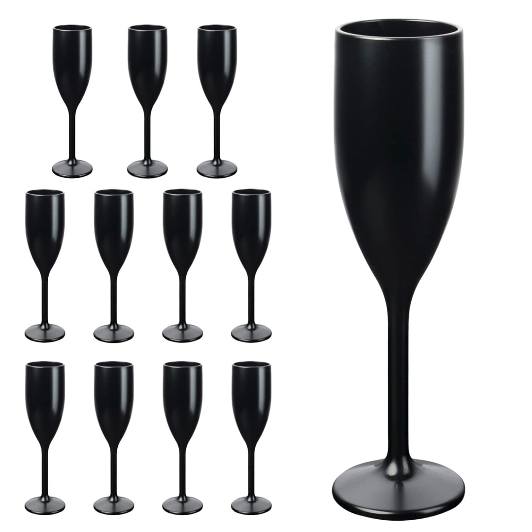 Schramm® Mehrweg Sektgläser in schwarz wählbar 6, 12, 24 oder 48 Stück 150 ml Champagner Glas Sektfl