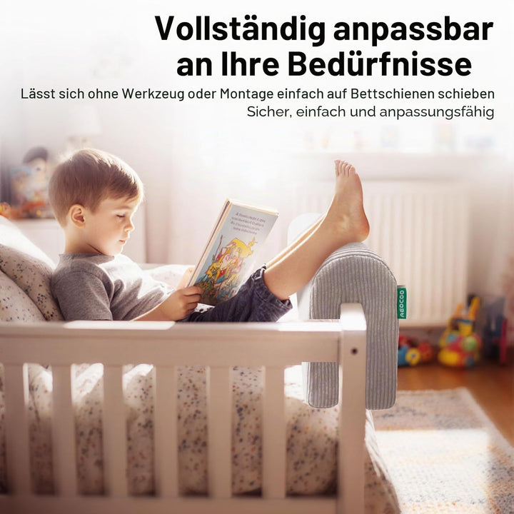 AEOCOO Bettkantenschutz für Kinderbetten 90 cm – weiche Memory-Schaum Bettumrandung, Rausfallschutz