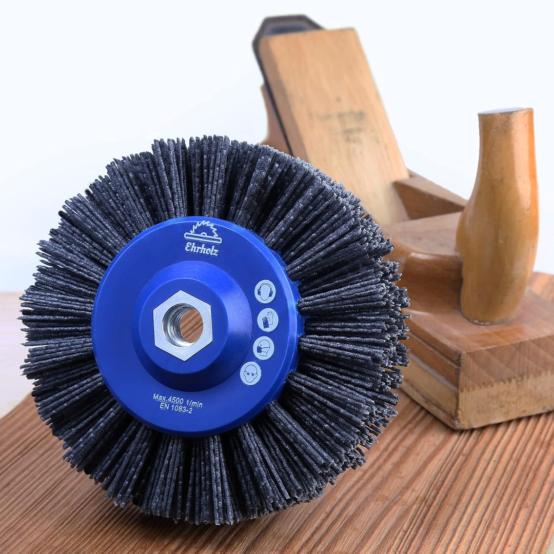 EHRHOLZ® Schleifbürste für Winkelschleifer | 140 mm Durchmesser | Rundbürste | Strukturierbürste | P