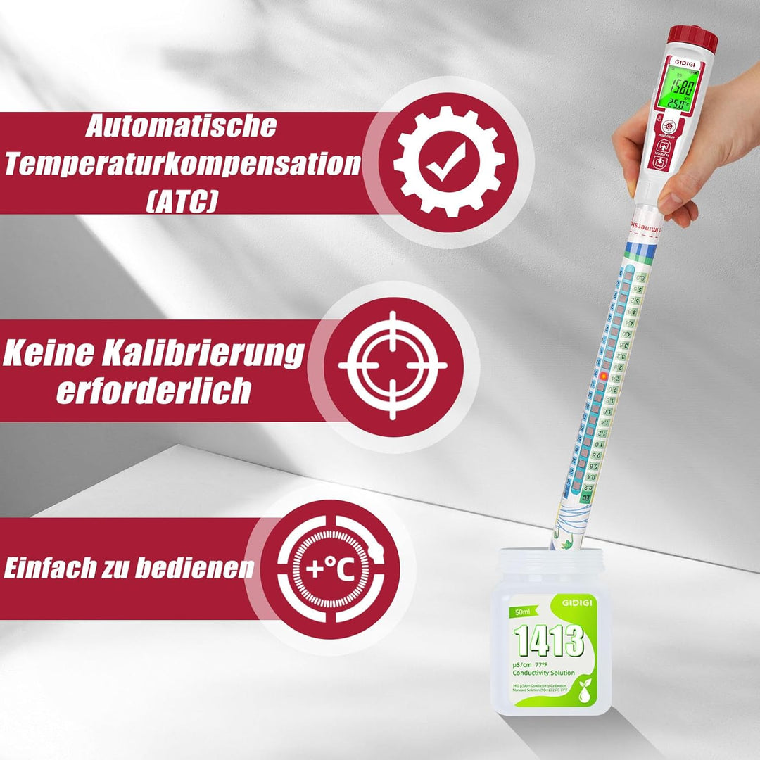 Digitaler EC Messgerät Grow(EC/PPM500/PPM700/CF) Leitfähigkeitstester Hydrokultur PPM TDS Messgerät