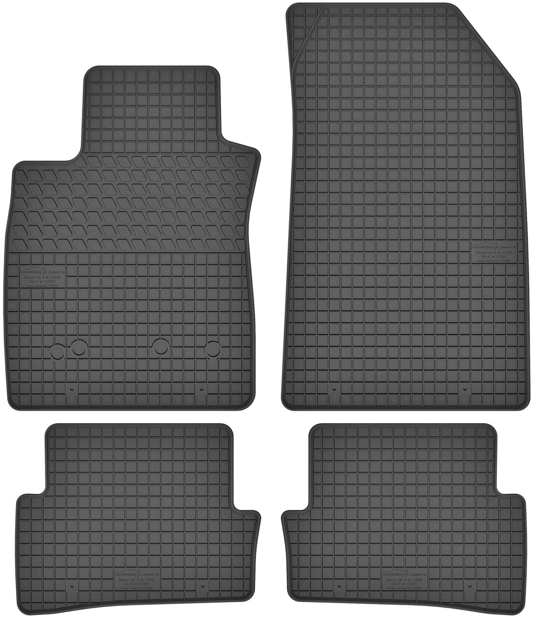 Gummimatten Gummi Fussmatten Satz für Renault Clio III (2005-2012) / Clio IV (ab 2012) - Passgenau