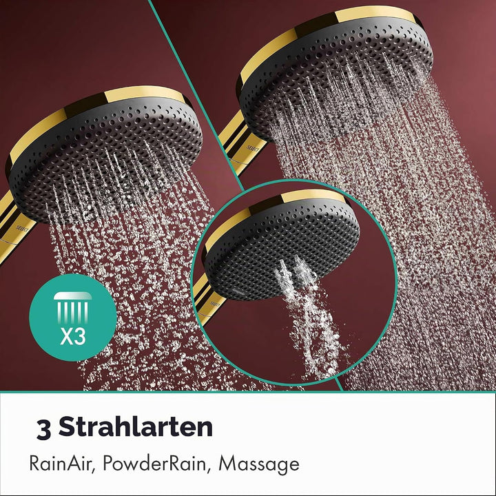 hansgrohe Raindance Alive Select S - Duschkopf, Handbrause mit 3 Strahlarten (inkl. PowderRain), run