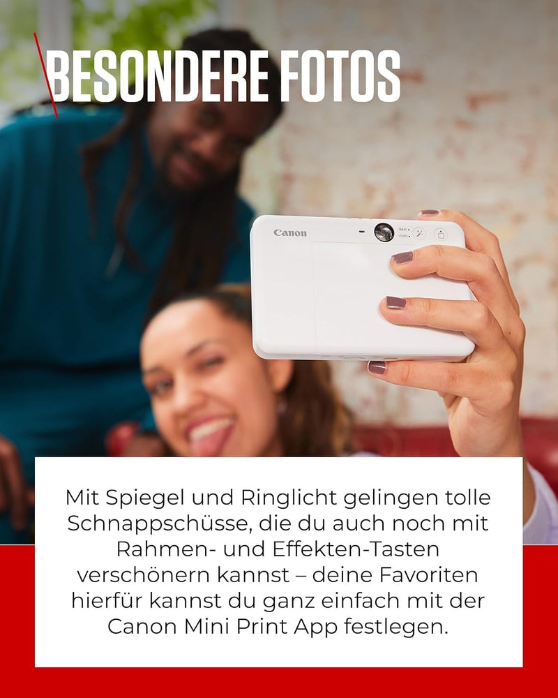 Canon Zoemini S2 Mini Sofortbildkamera + Fotodrucker mobil tragbar unterwegs Hosentasche (Fotodruck