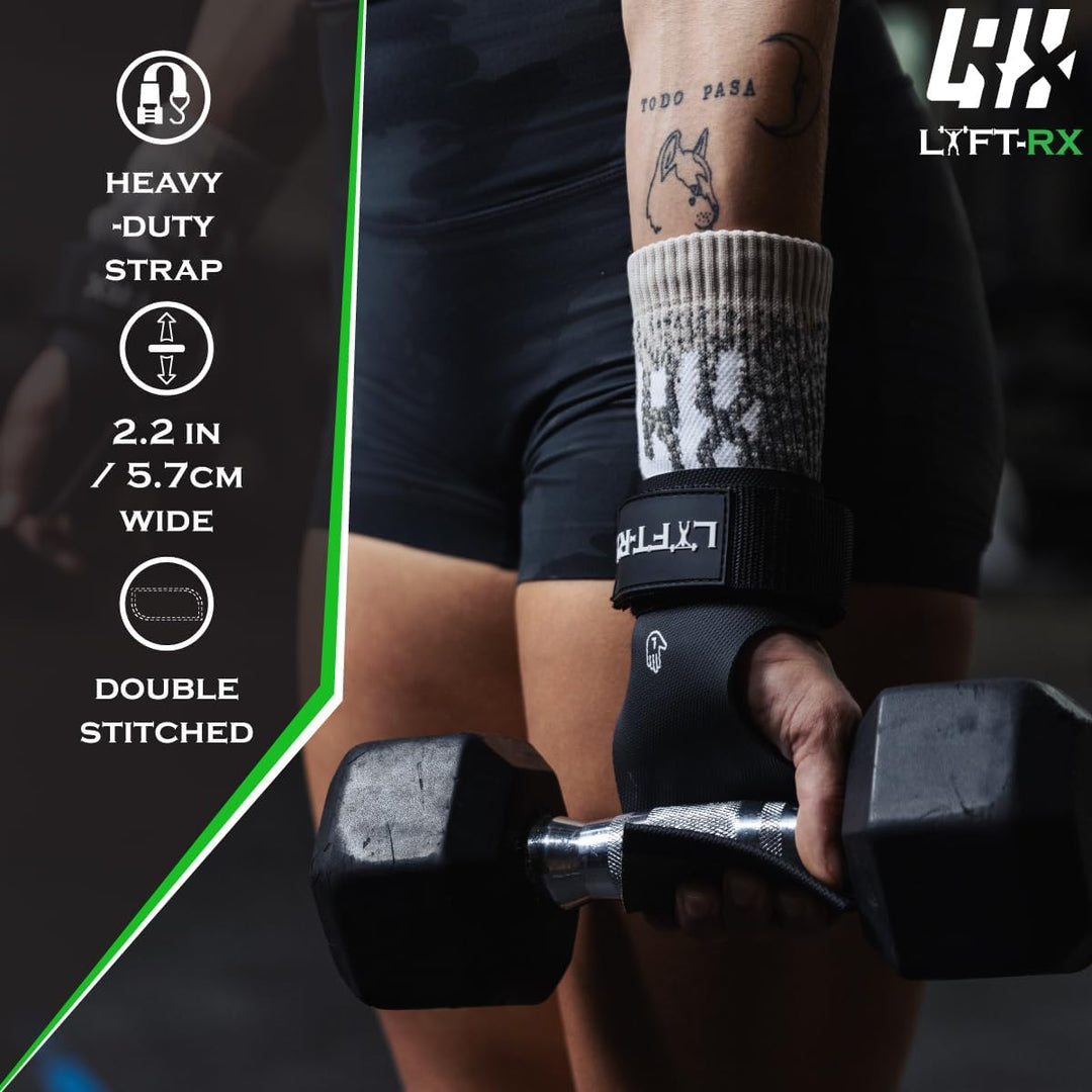 Valiant Chalkless Grips – Gummibeschichtet, No Chalk, No Hole/Fingerless, Palm Hand Grip w/Wrist Str