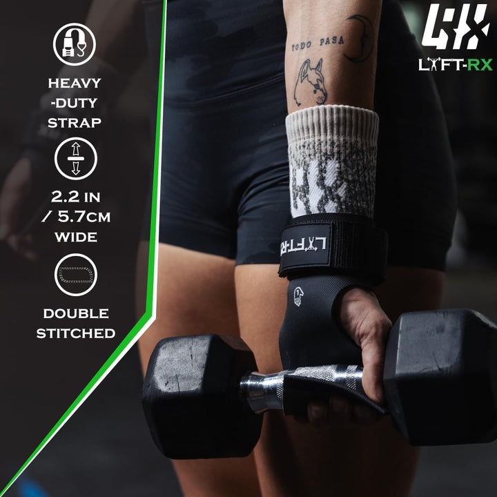 Valiant Chalkless Grips – Gummibeschichtet, No Chalk, No Hole/Fingerless, Palm Hand Grip w/Wrist Str