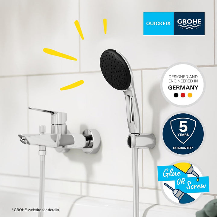 GROHE Start, Badewannenarmatur mit Duschkopf (Duscharmatur für die Badewanne, Auto-Umstellung Wanne/