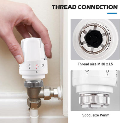 6 Stück Thermostatkopf Heizkörperventil, Thermostatkopf Kühlerthermostat, Smart Kühlerventil Ersatzk