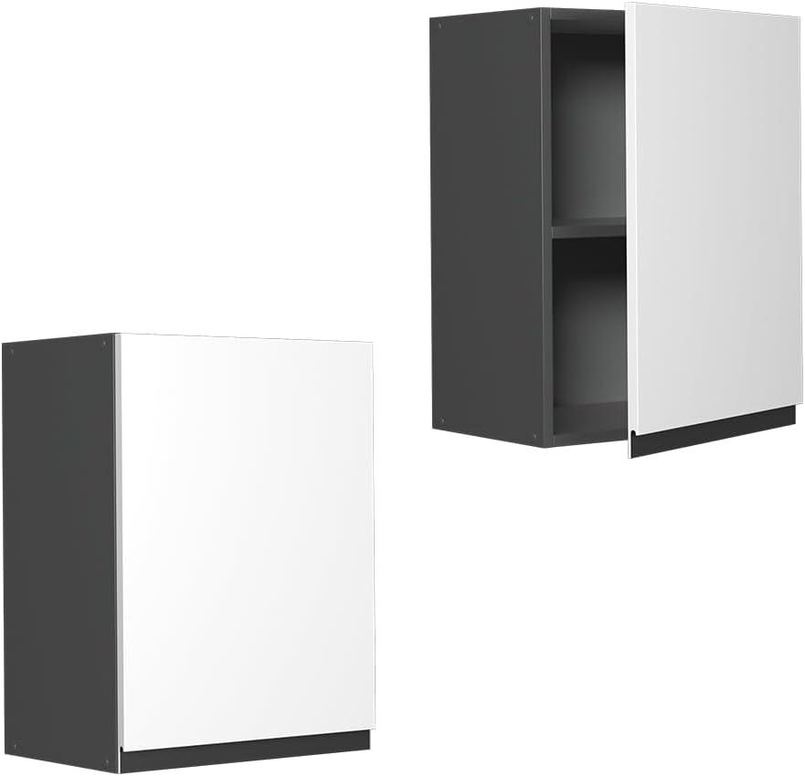 Vicco Hängeschrank R-Line, Weiss/Anthrazit, 45 cm J-Shape Weiss Hängeschrank 45 cm, Weiss Hängeschra