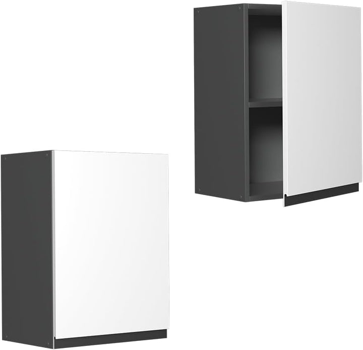 Vicco Hängeschrank R-Line, Weiss/Anthrazit, 45 cm J-Shape Weiss Hängeschrank 45 cm, Weiss Hängeschra