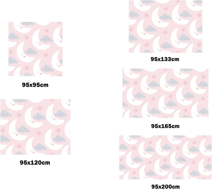Oedim Kinderteppich Mond und Wolken PVC 95 cm x 120 cm | Teppich Erwachsene PVC | Vinylboden für Erw