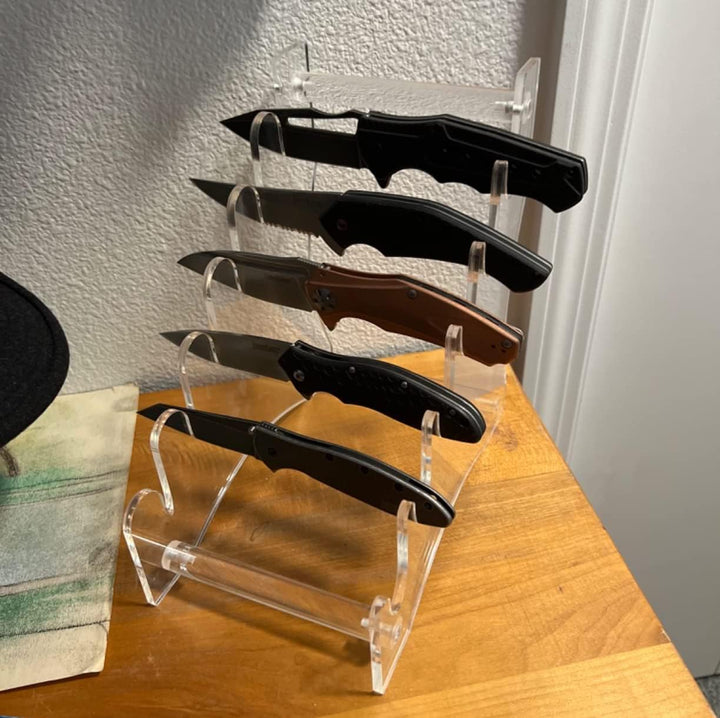 Messerständer, Messerhalter, Messer-Präsentationsständer, Messer-Vitrine, Sammlerstück, Messer-Präse