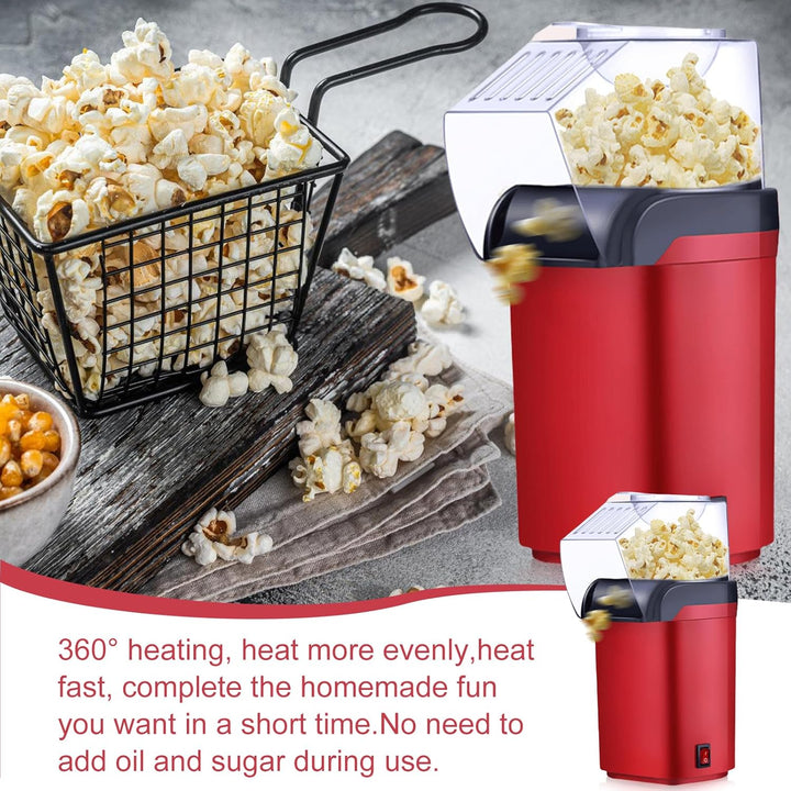 1200w Popcornmaschine, Mini Heissluft Popcorn Maker Gesund Ohne Öl Fett 2 Minuten One-Touch-Bedienun