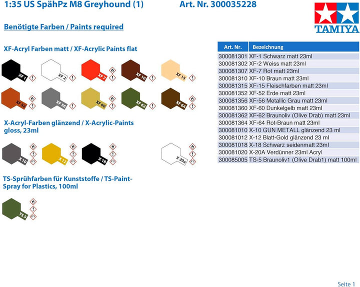 TAMIYA 35228 - 1:35 US SpähPz M8 Greyhound (1), Modellbau, Plastik Bausatz, Basteln, Hobby, Kleben,