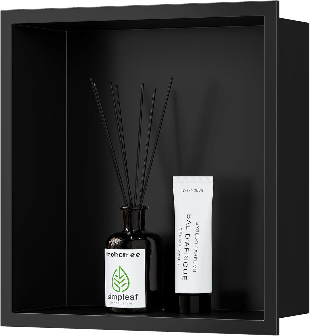 Neodrain Wandnische Dusche Edelstahl Eingebettete Duschnische Schwarz Einzelregal Lagerung für Badez