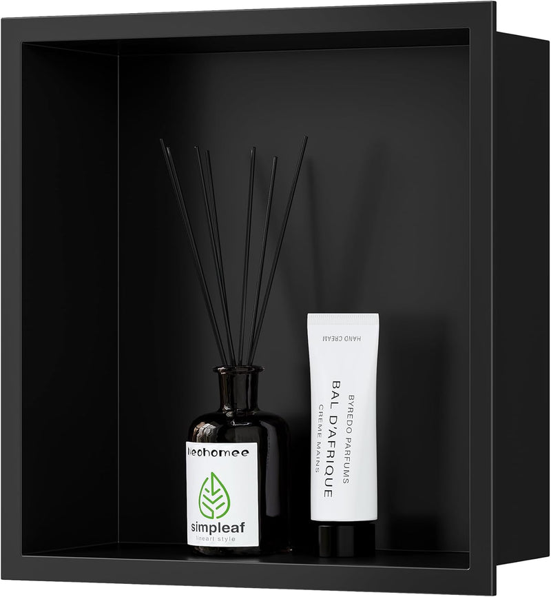 Neodrain Wandnische Dusche Edelstahl Eingebettete Duschnische Schwarz Einzelregal Lagerung für Badez