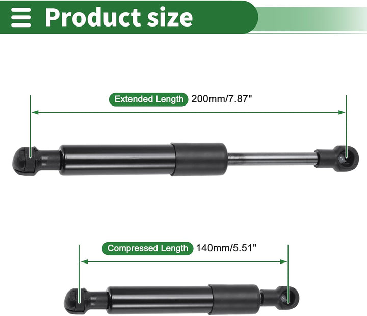 Motoforti Universal Gasdruckfeder 250N 200MM Hydraulischer Dämpfer 25kg Gasdruckdämpfer für Möbel, T