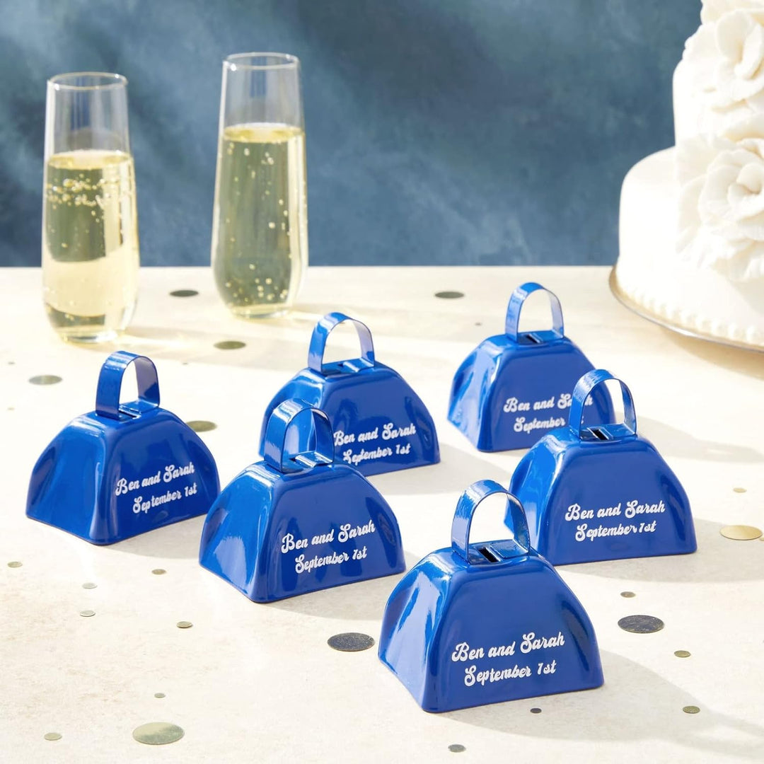 Blue Panda Kuhglocke Cowbell (Set, 12 Stück) - Laute Glocken mit Griffen - Zum Anfeuern bei Sportver