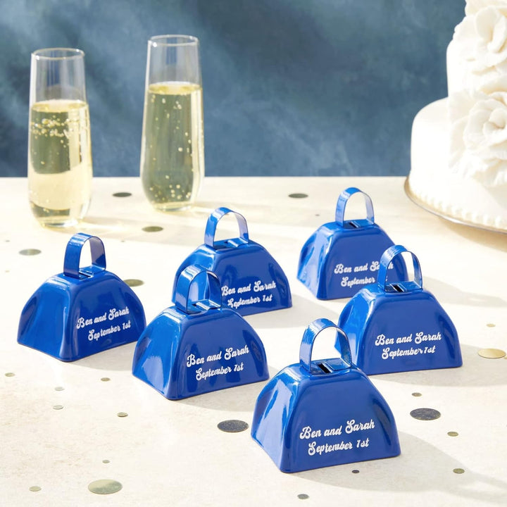 Blue Panda Kuhglocke Cowbell (Set, 12 Stück) - Laute Glocken mit Griffen - Zum Anfeuern bei Sportver