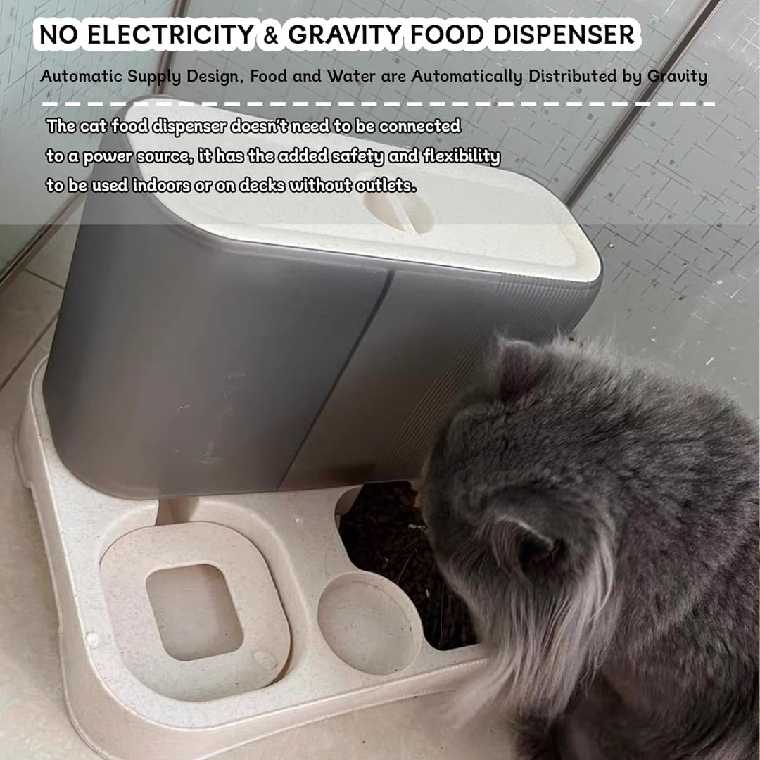 kathson automatischer Futter- und Wasserspender für Katzen, Futterspender für Katzen mit grosser Kap