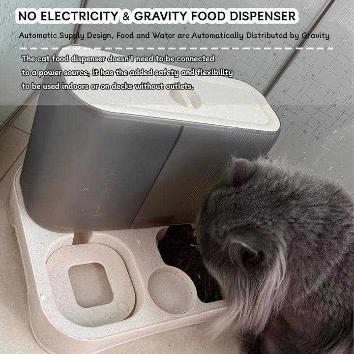 kathson automatischer Futter- und Wasserspender für Katzen, Futterspender für Katzen mit grosser Kap