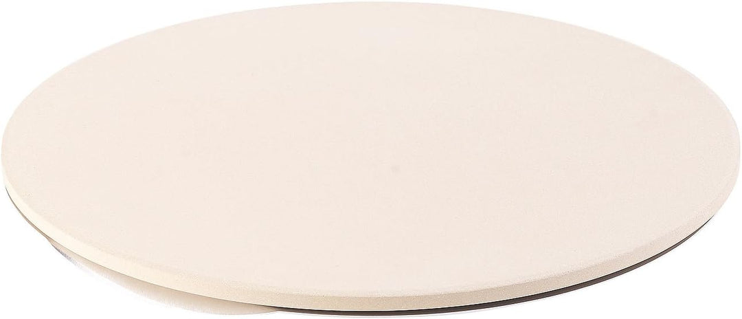 Pizzabackstein: Runder Pizzastein mit Aluminium-Servierblech, Ø 33 cm (Steinbackofen-Pizza-Platten,