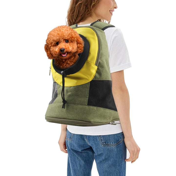 PETCUTE Hunderucksack für mittelgrosse kleine Hunde,Verstellbare Katzenrucksack mit Kopf-Out und Aus