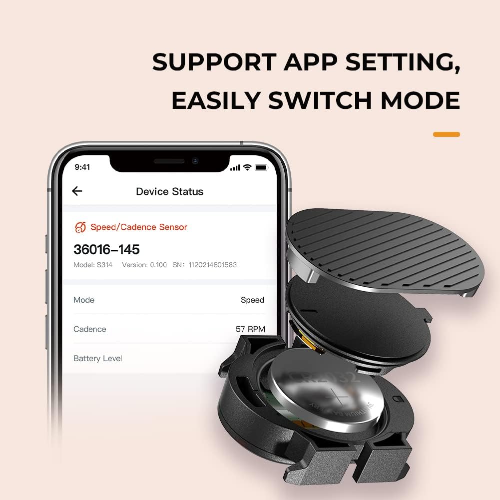 Magene S314 Geschwindigkeitssensor und Trittfrequenzsensor Drahtloser Fahrraddrehzahlsenso Speed Cad