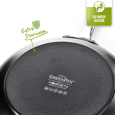 GreenPan Brussels Bratpfanne mit Antihaftbeschichtung, 30cm, PFAS-frei, Schwarz Bratpfanne 30cm, Bra