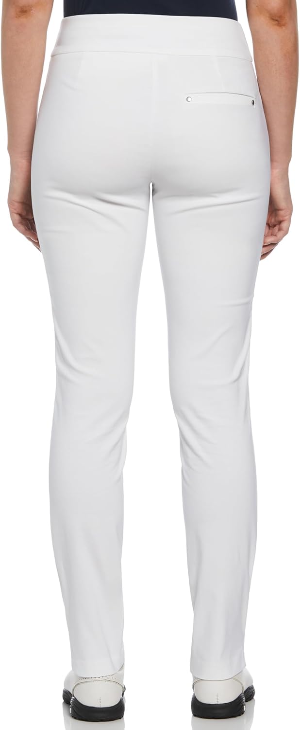 PGA TOUR Damen Golfhose Golfhose Zum Überziehen mit Bauchkontrolle S Helles Weiss, S Helles Weiss