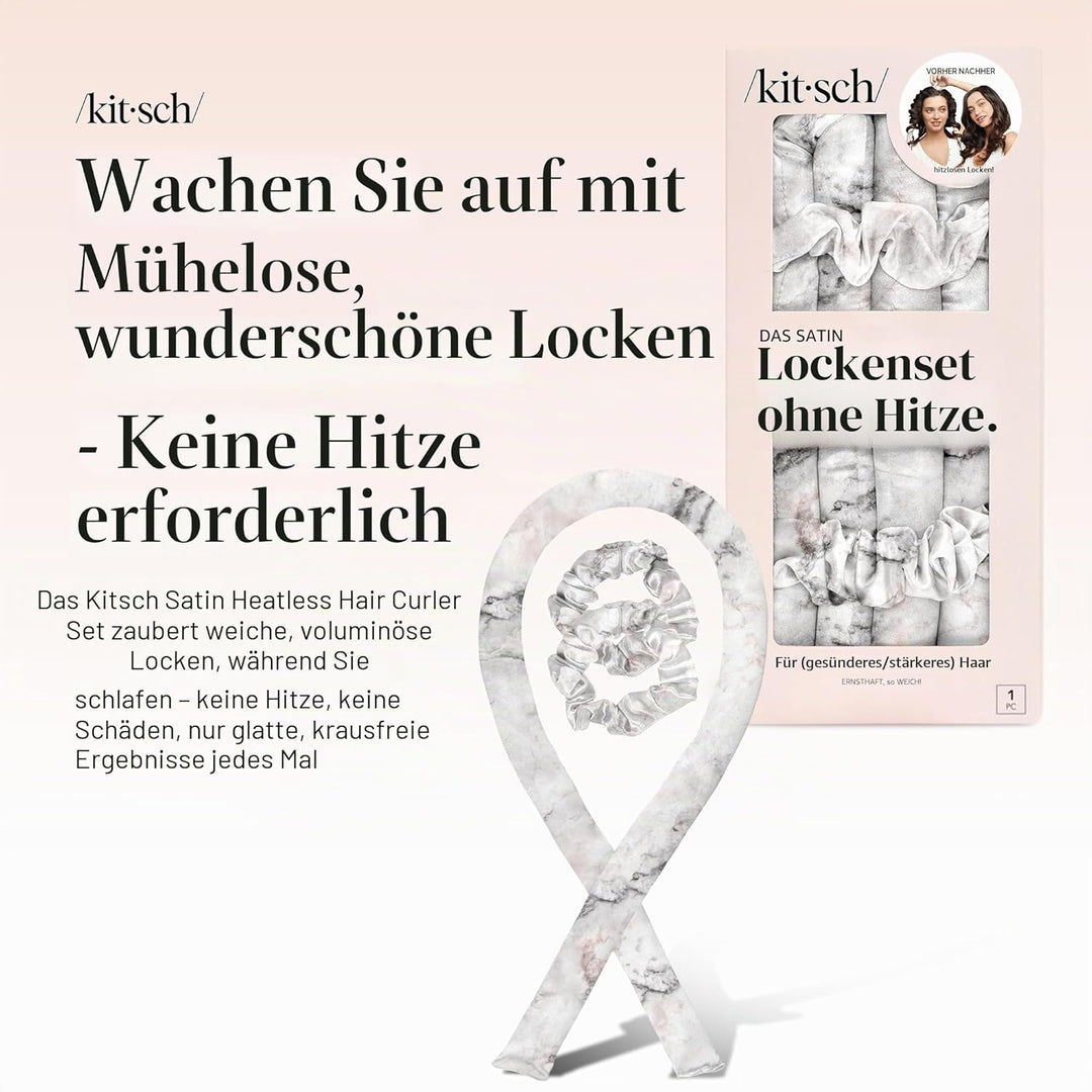 Kitsch Satin Heatless Curling Set - Lockenwickler für Heatless Curls | Heatless Hair Curler &amp; Hot Ro