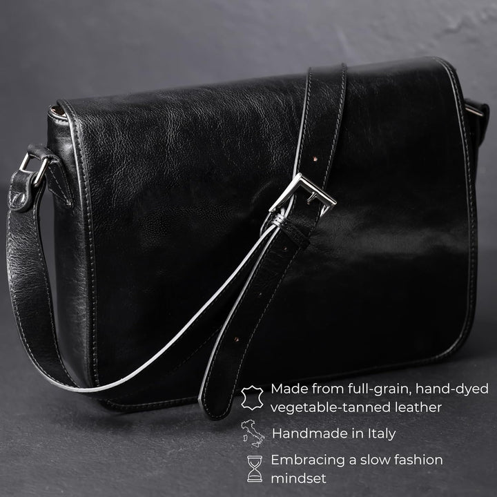 Time Resistance Leder Umhängetasche Herren - Messenger Bags - Arbeitstasche Herren - Elegante Aktent