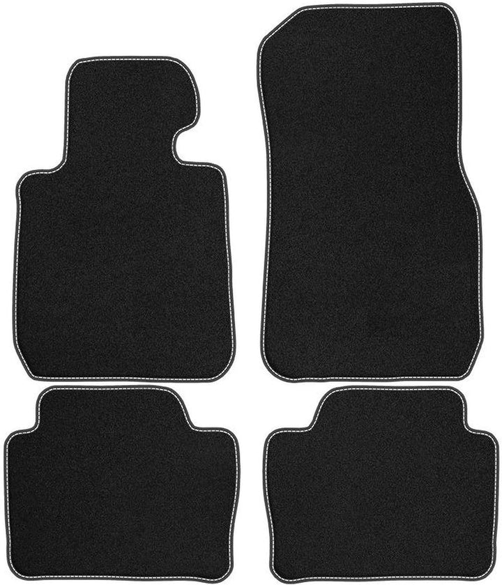 M MOTOS Velours Premium fussmatten Auto kompatibel mit BMW 3er F30 2012-2018 - Premium, Matt, Weiss