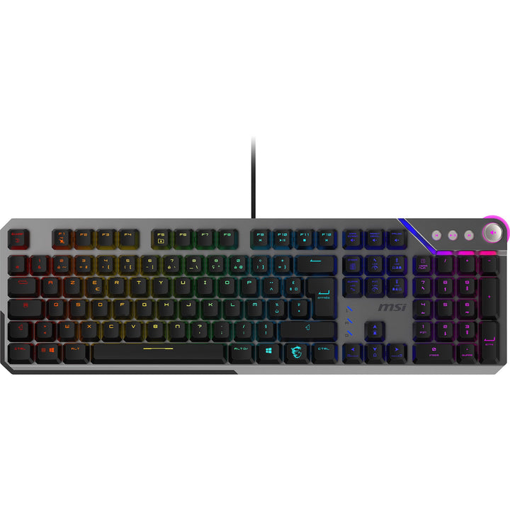 MSI Strike 600 Silent FR Gaming-Tastatur, leise – Kailh Midnight Pro Silent Touch-Schalter, ergonomi