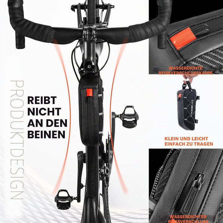 ROCKBROS Rahmentasche Fahrradtasche für Fahrradrahmen Oberrohrtasche ca.1L 22 * 10 * 5,5cm